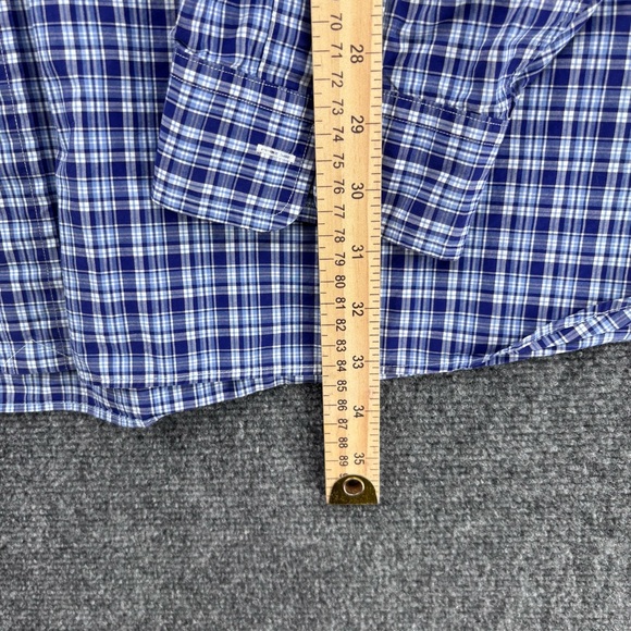 Ralph Lauren Blue White Plaid Long Sleeve Button Up Shirt Men’s 5XB Preppy - Picture 9 of 11